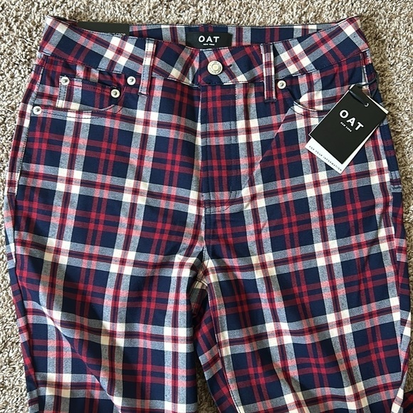 OAT New York Wallace Plaid High Rise Cropped Pants 27 - Picture 7 of 7